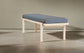 Interior Define Minimalist Wood Frame Denim Upholstered Ines Bench FFE258-210