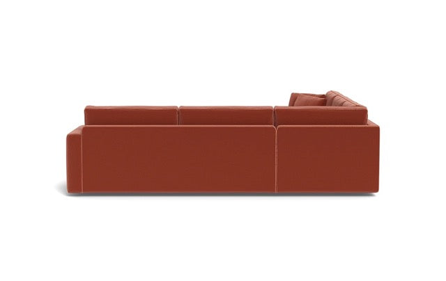 Interior Define James Wide Arm Sectional Sofa Terracotta Velvet Upholstery FFE258-313