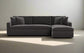 Interior Define James 3-Seat Chaise Sectional Right Side Cosmic Gray Upholstery FFE258-289