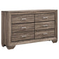 Coaster Kauffman 6-Drawer Wood Dresser with Tapered Feet in Brown FFE258-53