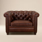 Poly & Bark Lyon Lounge Chair Oscuro Brown Tufted Back FFE-1384