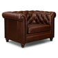 Poly & Bark Lyon Lounge Chair Oscuro Brown Tufted Back FFE-1384