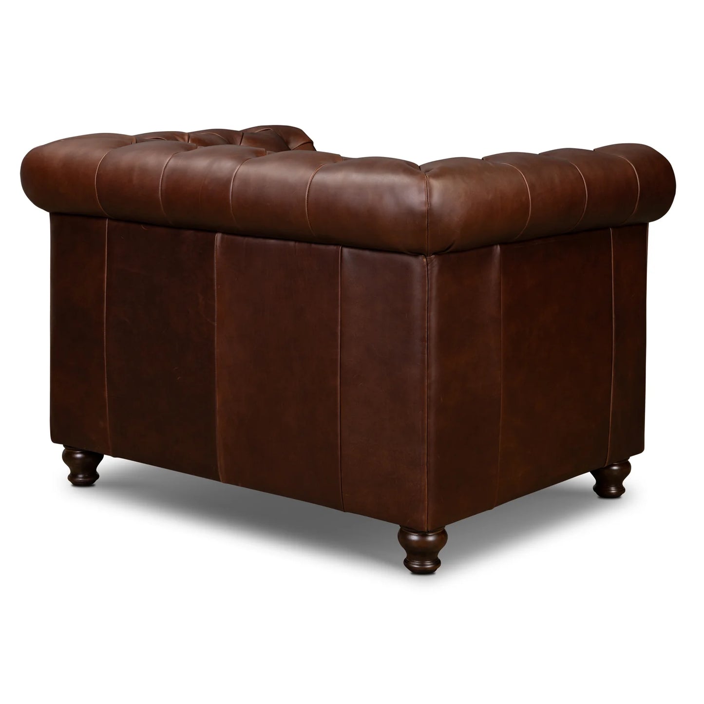 Poly & Bark Lyon Lounge Chair Oscuro Brown Tufted Back FFE-1384