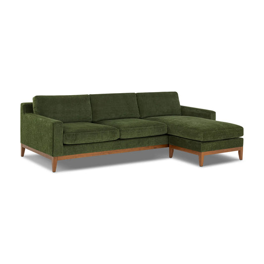 Poly & Bark Zyon Reversible Chaise Sectional Sofa Couch Distressed Green FFE-1366