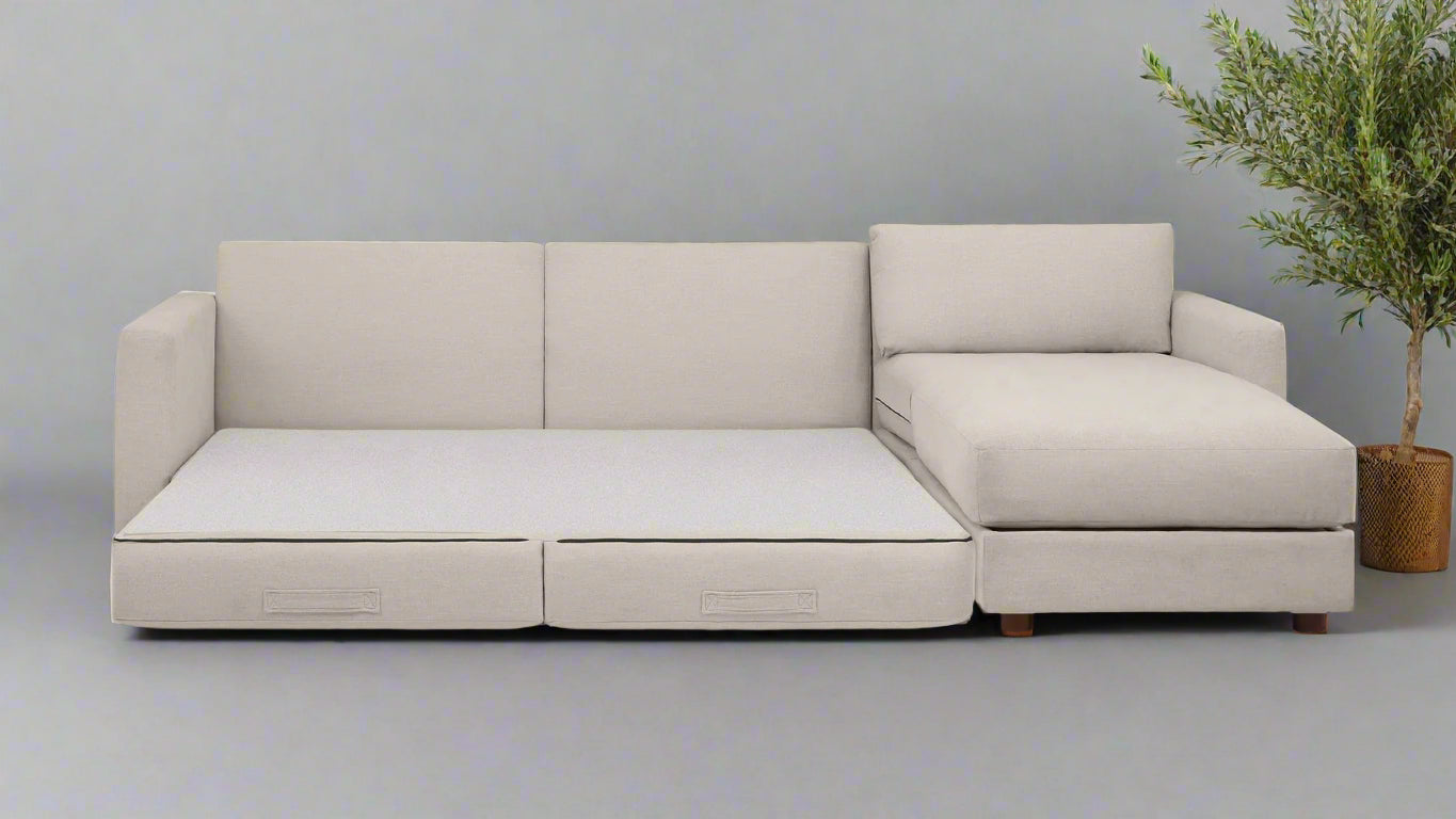 Burrow Span Sleeper Storage Sectional, Georgia Clay/Walnut FFW-814