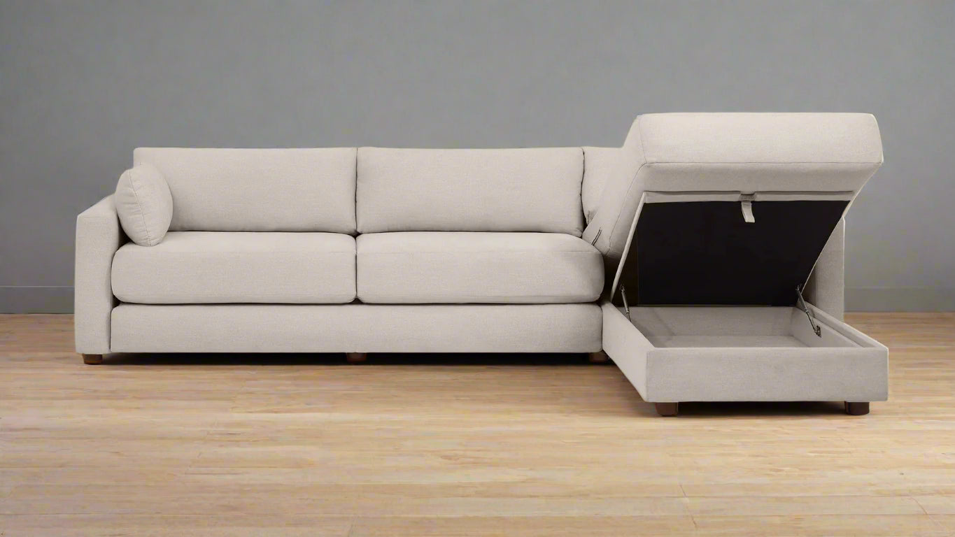 Burrow Span Sleeper Storage Sectional, Georgia Clay/Walnut FFW-814