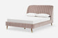 Castlery Lexi Queen Size Curved Tufted Headboard Bed Light Blush FFE-770
