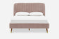 Castlery Lexi Queen Size Curved Tufted Headboard Bed Light Blush FFE-770