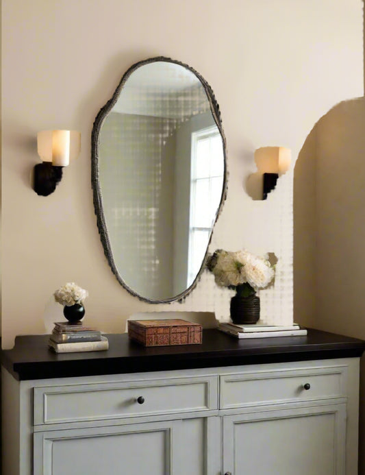 Lulu and Georgia Puddle Organic Shape Wall Mirror Black FFW258-392