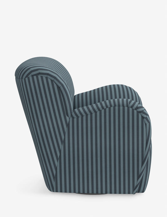 Lulu & Georgia Blue Tonal Stripe Baird Swivel Chair FFE-1398