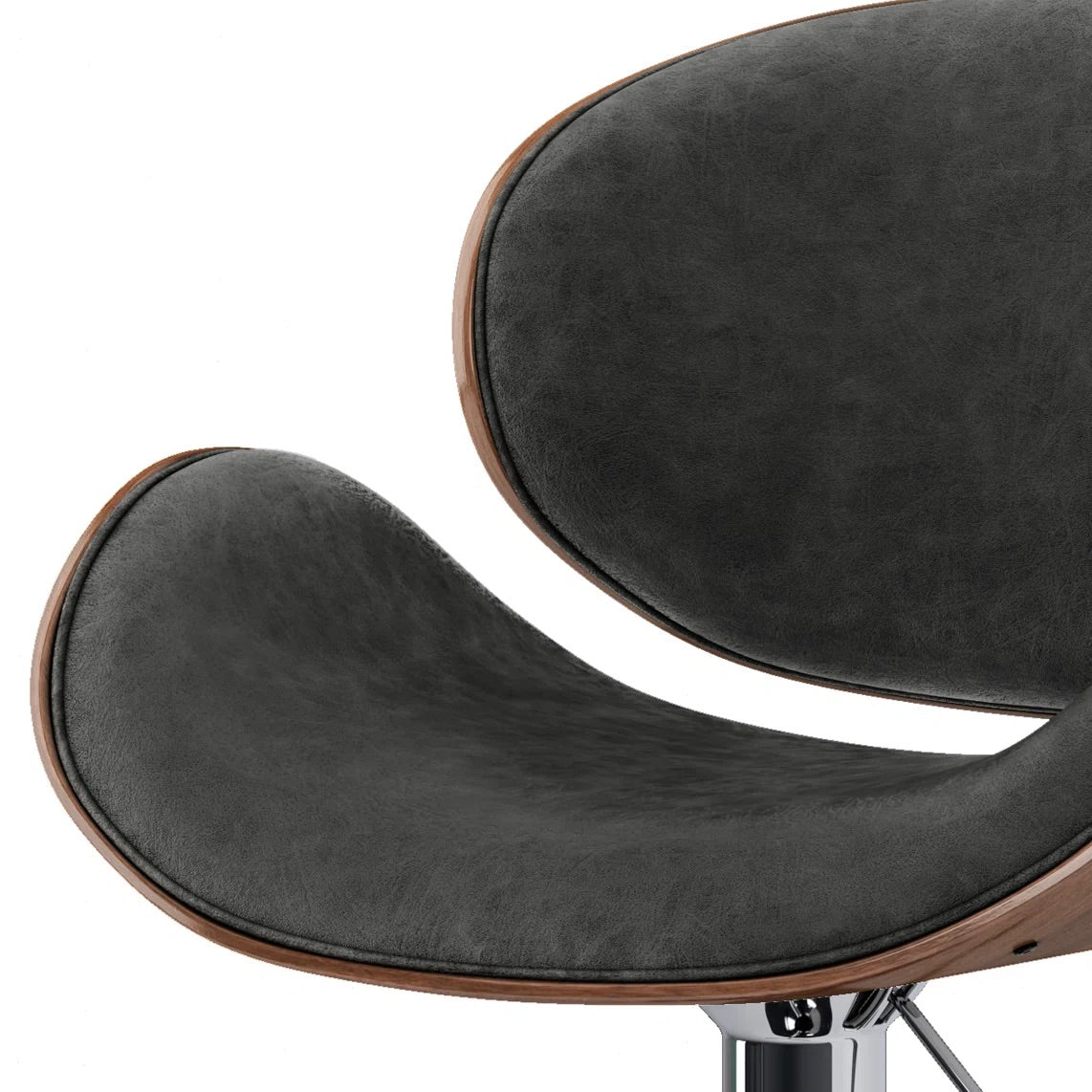 Marana 33" Bentwood Adj Swivel Bar Stool in Distressed Grey Leather FFW-1083