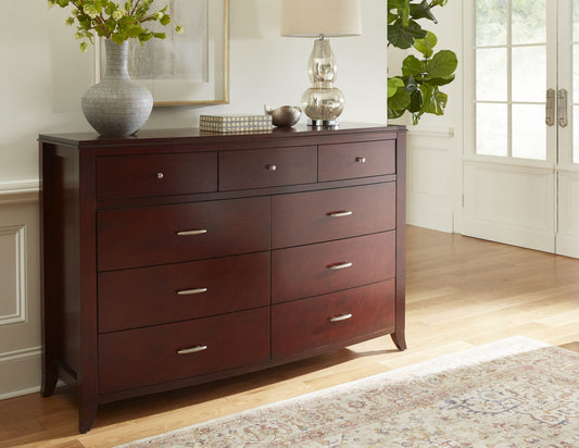 Modus Brighton Nine Drawer Dresser Chest In Cinnamon FFE-1477