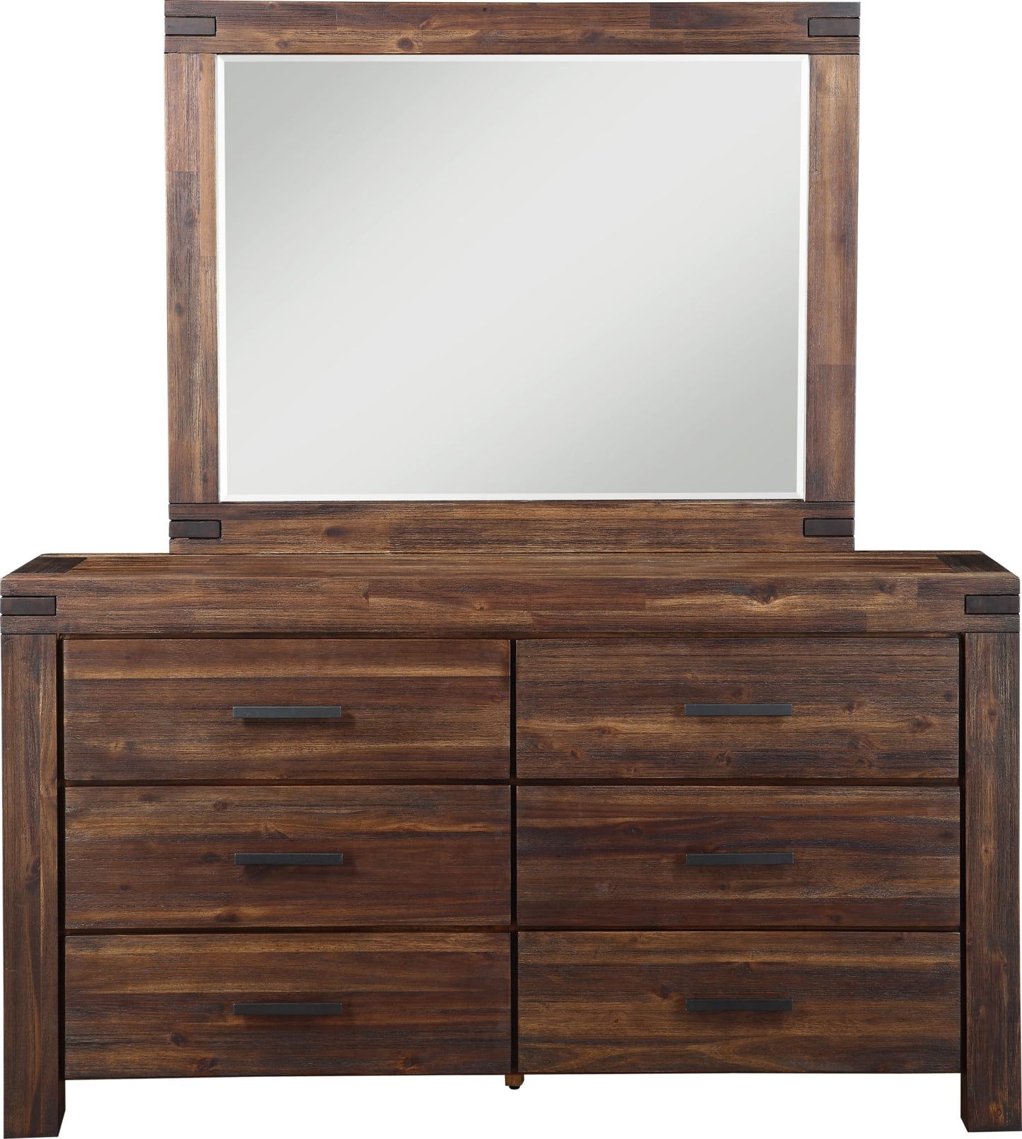 Modus Meadow Six Drawer Solid Wood Dresser in Brick Brown 2 FFE-1496