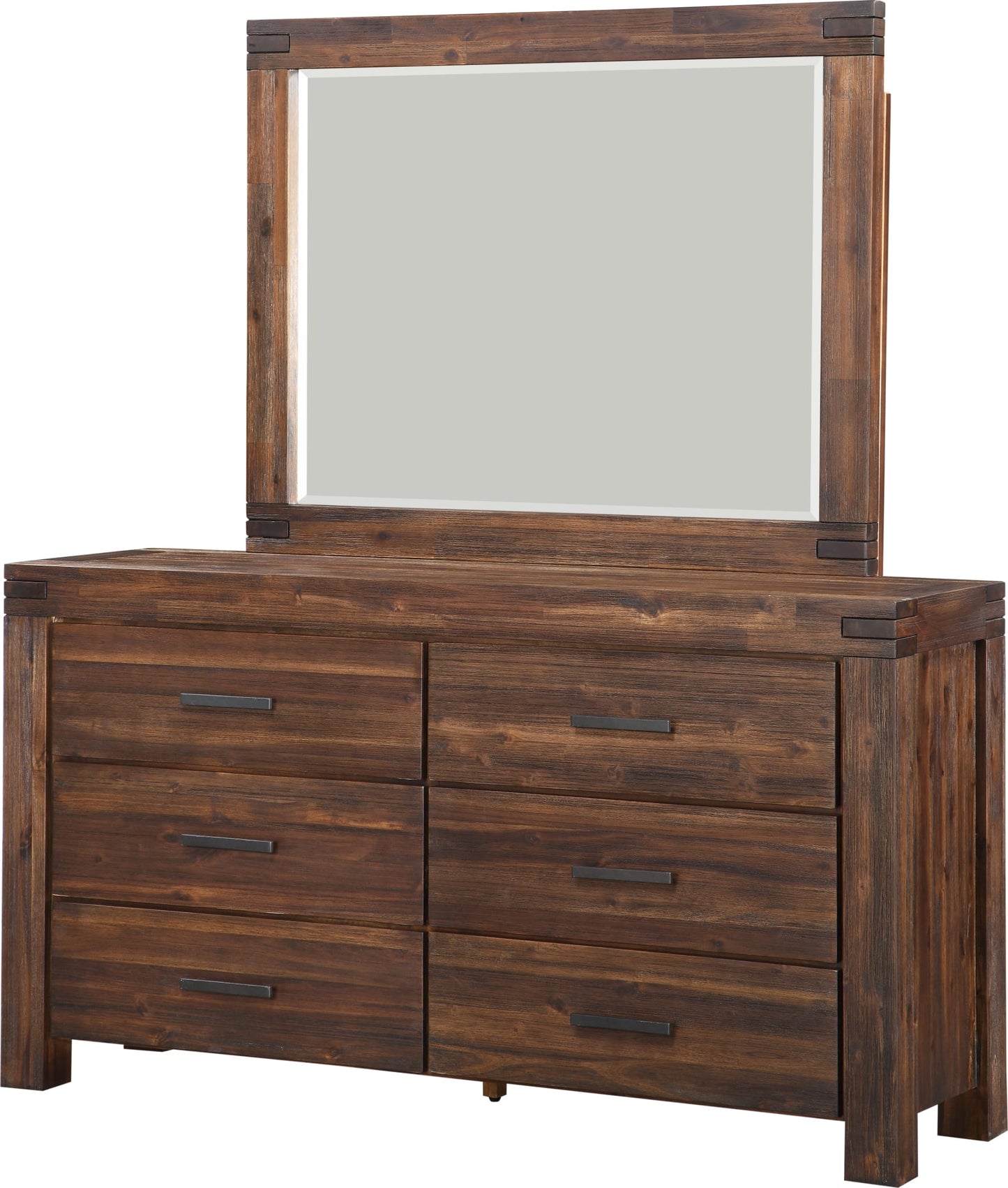Modus Meadow Six Drawer Solid Wood Dresser in Brick Brown 2 FFE-1496