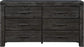 Modus Meadow Six Drawer Solid Wood Dresser Chest in Graphite FFE-1518