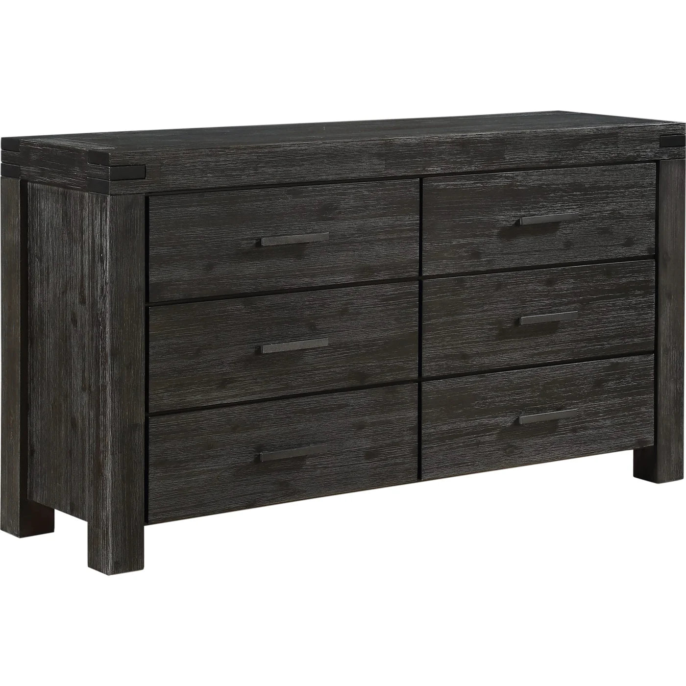 Modus Meadow Six Drawer Solid Wood Dresser Chest in Graphite FFE-1518