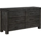 Modus Meadow Six Drawer Solid Wood Dresser Chest in Graphite FFE-1518