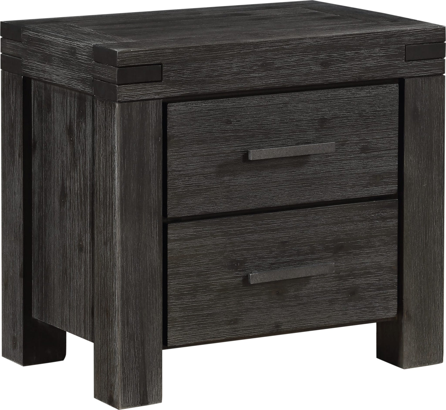 Modus Meadow Solid Wood Two Drawer Nightstand in Graphite 10 FFE-1484