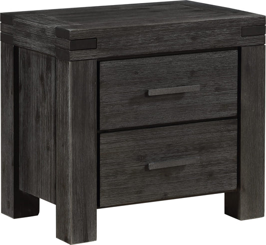 Modus Meadow Solid Wood Two Drawer Nightstand in Graphite 10 FFE-1484