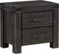 Modus Meadow Solid Wood Two Drawer Nightstand in Graphite 10 FFE-1484
