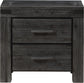Modus Meadow Solid Wood Two Drawer Nightstand in Graphite 10 FFE-1484