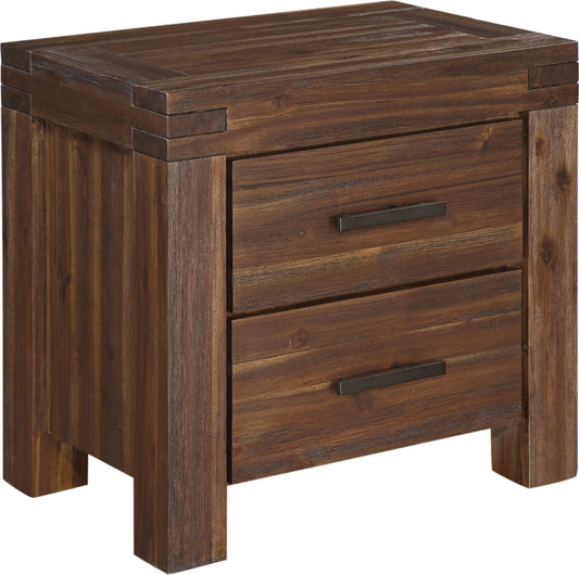 Modus Meadow Two Drawer Solid Wood Nightstand in Brick Brown 8 FFE-1474
