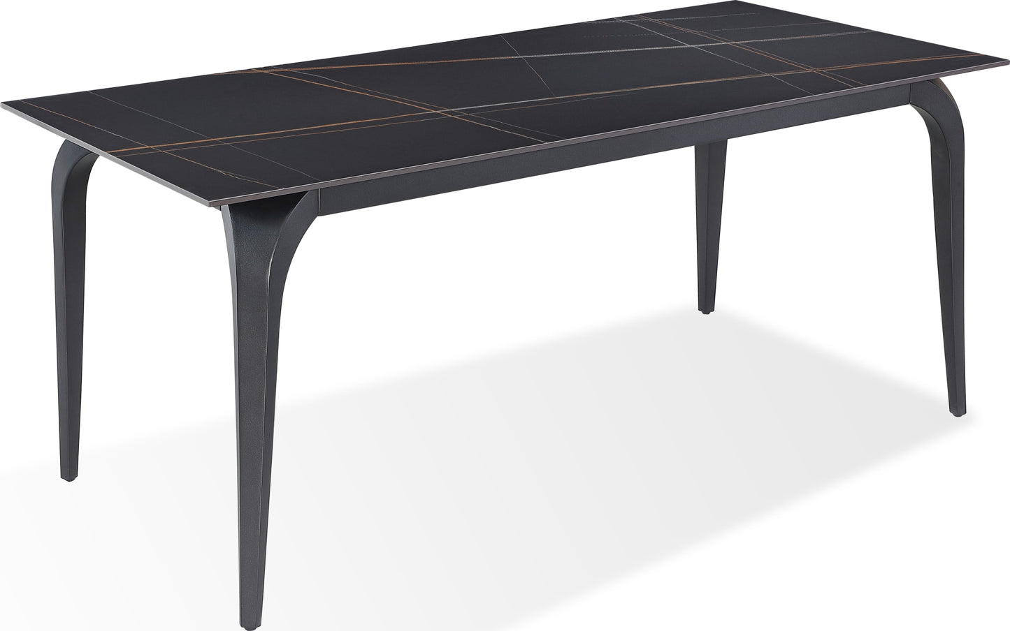 Modus Nicoya Stone Top Rectangular Dining Table in Black Stone & Black Metal FFE-1504