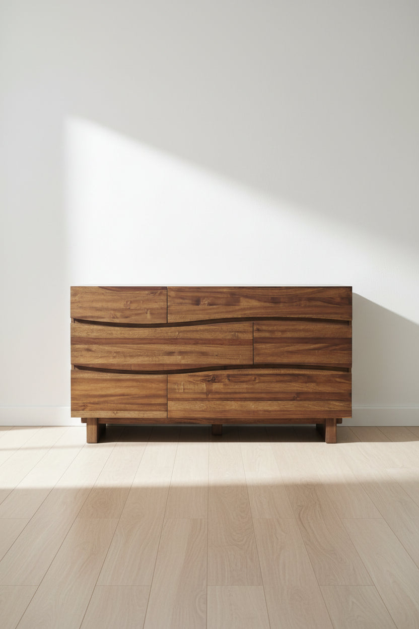 Modus Ocean Six Drawer Solid Wood Dresser Chest in Natural Sengon 3 FFE-1514