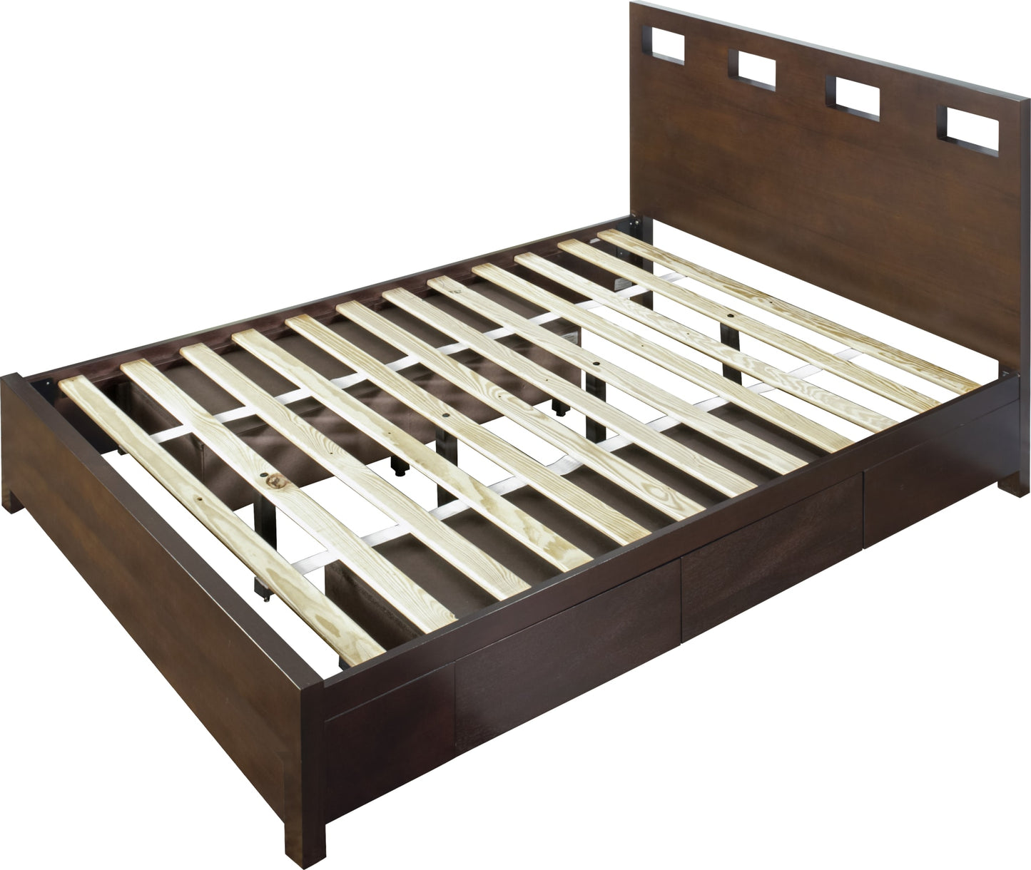 Modus Riva Queen-size Platform Storage Bed in Chocolate Brown 2 FFE-1512