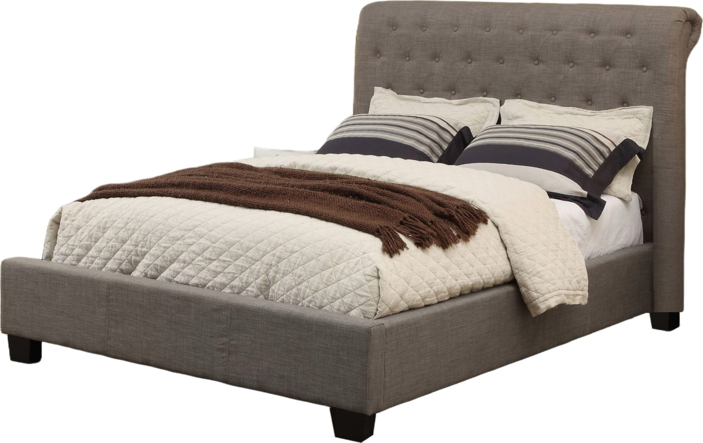Modus Royal King-size Tufted Platform Bed Dolphin Gray Linen 3 FFE-1510