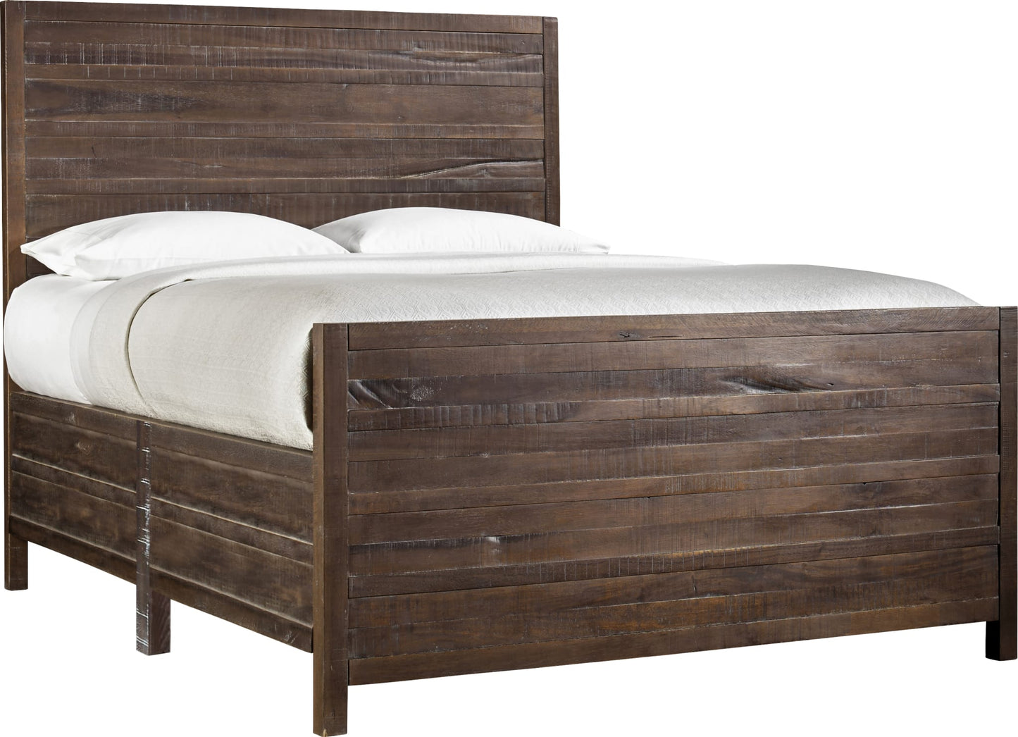 Modus Townsend King-size Solid Wood Panel Bed in Java & Rails/Slats FFE-1492