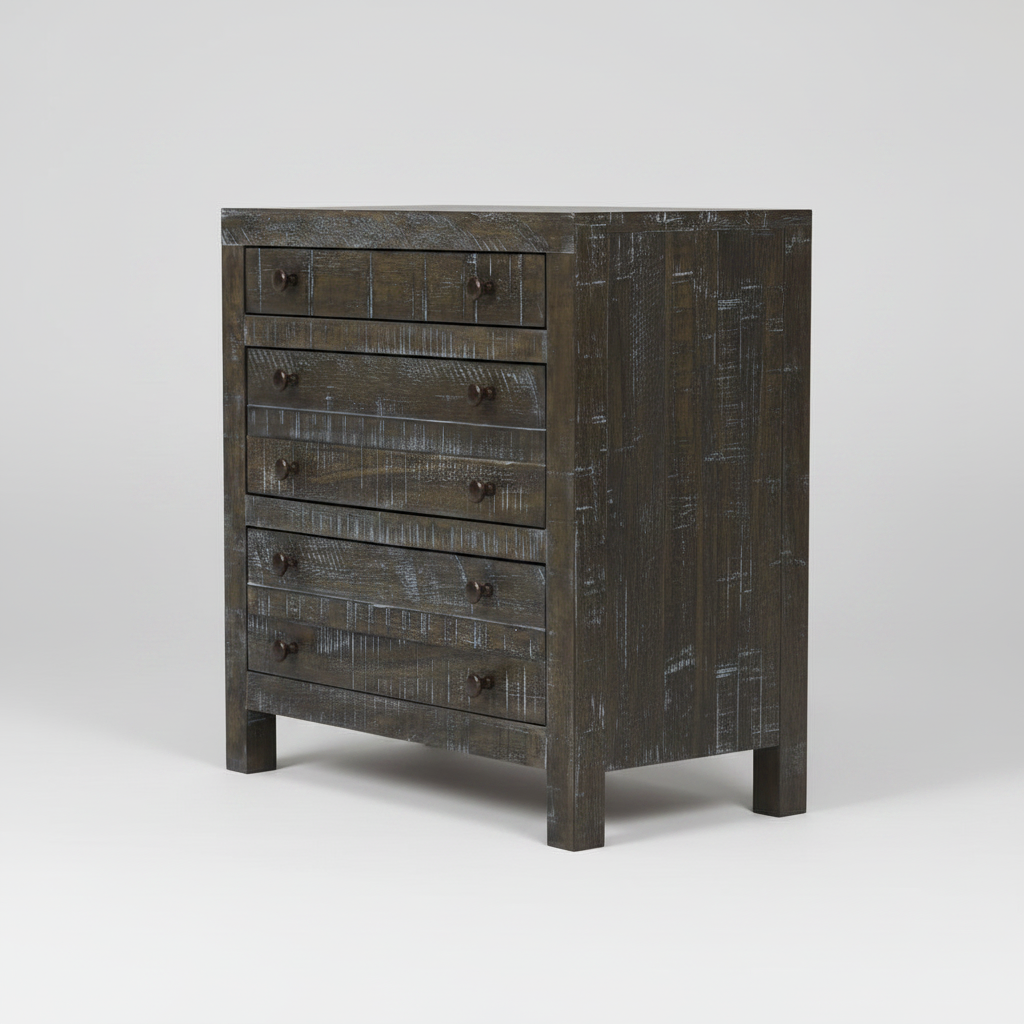 Modus Townsend Solid Wood Three Drawer Nightstand in Gunmetal 2 FFE-1515