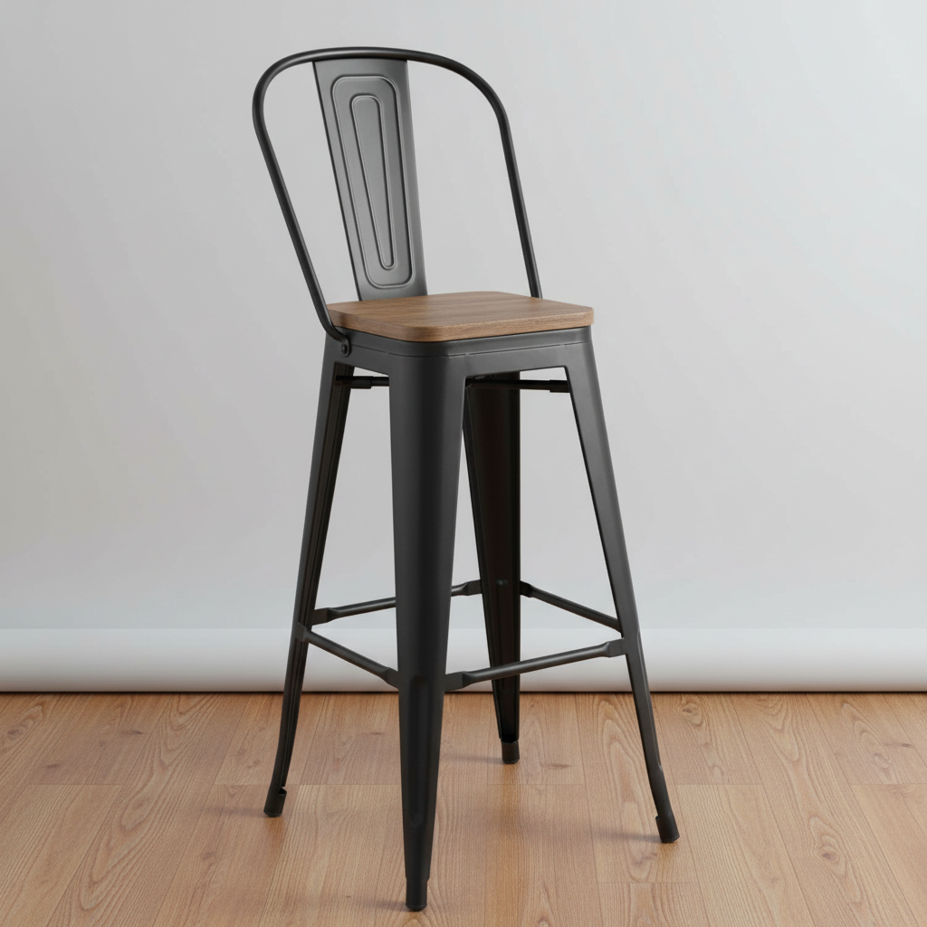 Modway Promenade Metal Kitchen Bar Stool in Brown FFE258-123