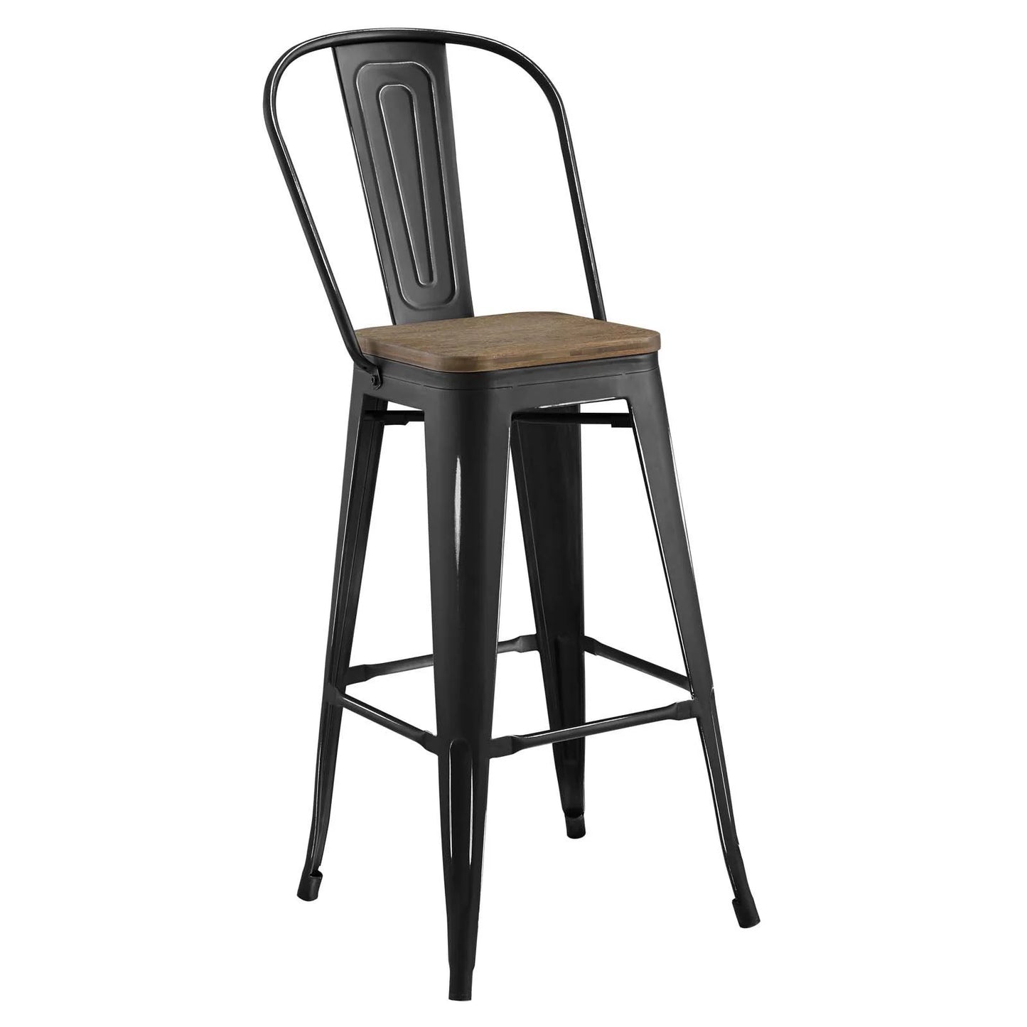 Modway Promenade Metal Kitchen Bar Stool in Brown FFE258-123