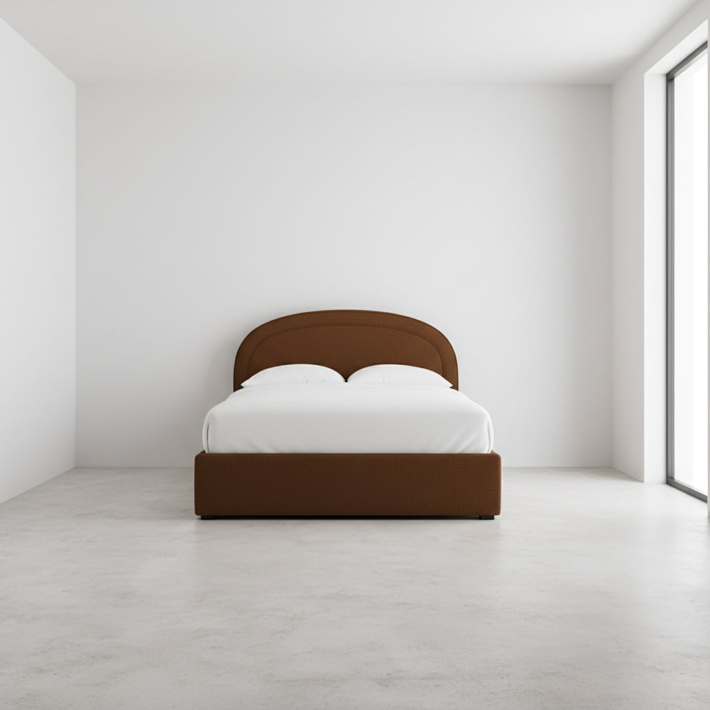 Lulu & Georgia Newbery Platform Bed Chocolate Performance Fabric FFE-1464