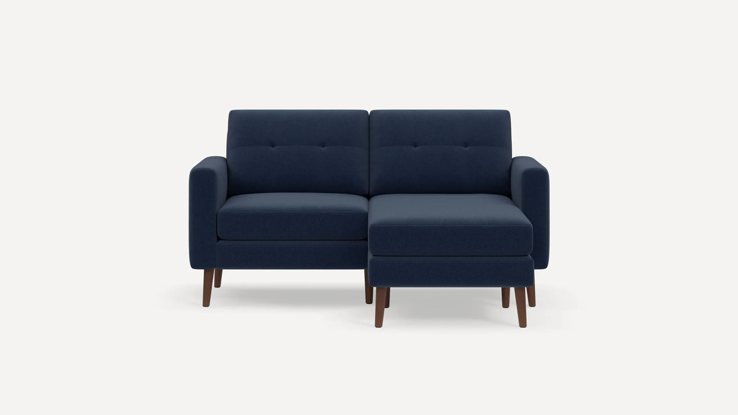 Burrow Navy Blue - Performance Flatweave Nomad Loveseat Sofa w Chaise FFE-1143