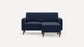 Burrow Navy Blue - Performance Flatweave Nomad Loveseat Sofa w Chaise FFE-1143