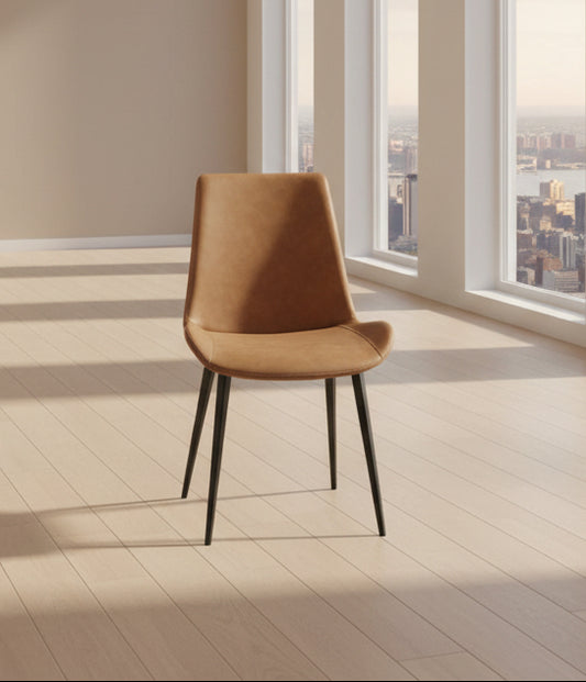 Modus Pair (2) Nicoya Upholstered Dining Chair in Buckskin Synthetic Leather & Black 6 FFE-1478