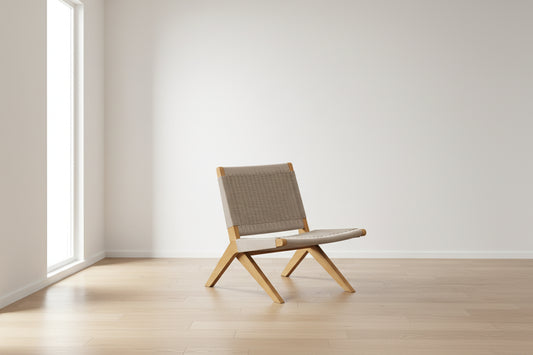 Burrow Scout Teak Rope Cord Chair - Sand FFE-1413