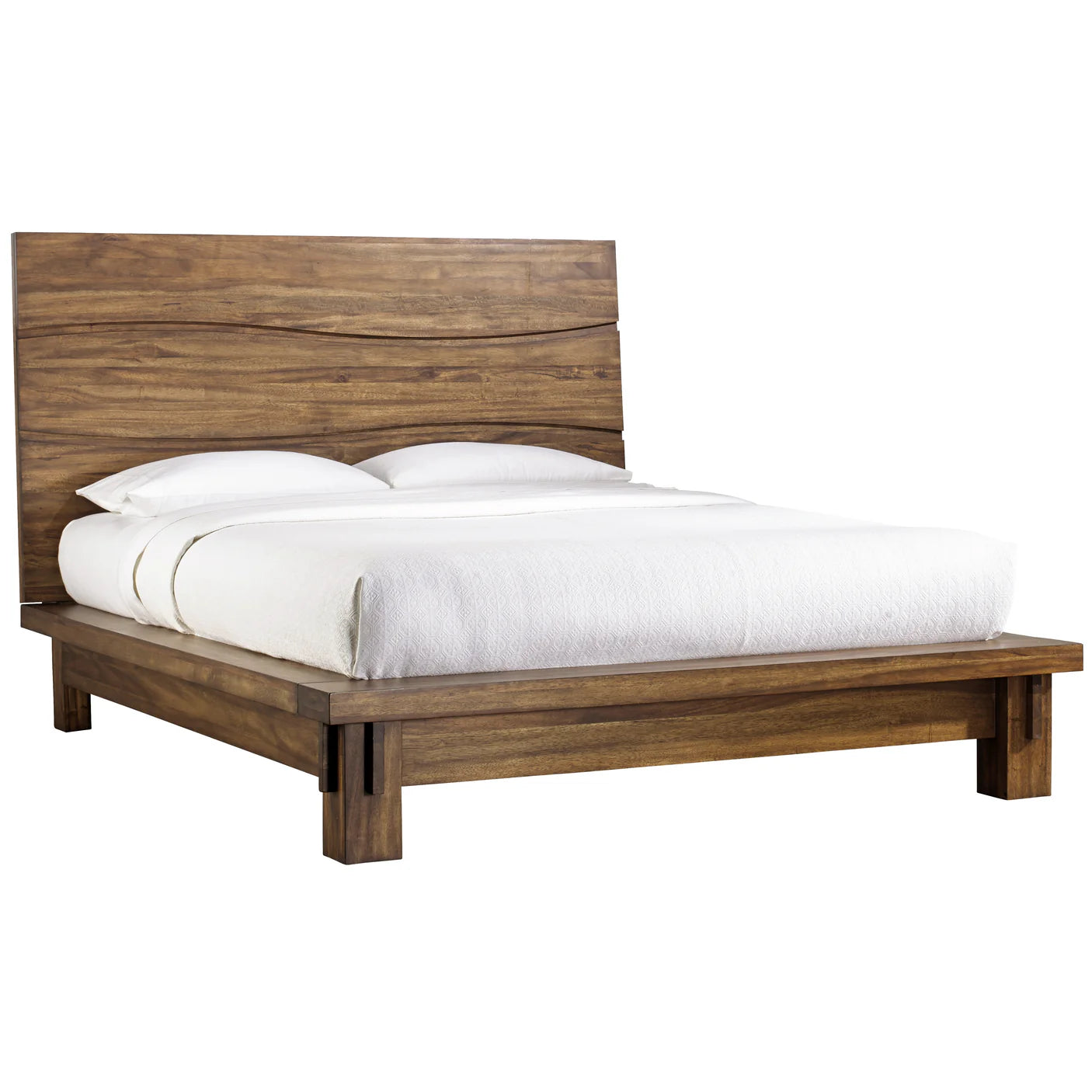 Modus Ocean California King-size Solid Wood Platform Bed in Natural Sengon FFE-1470