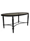 Glass Oval Coffee Table w/Black Metal Base LC243-6