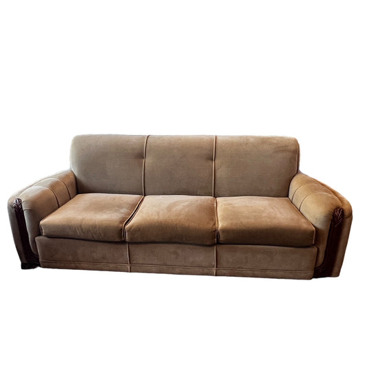 Castellano Beige Three Seater Sofa Couch w Wood Carved Frame VV261-4