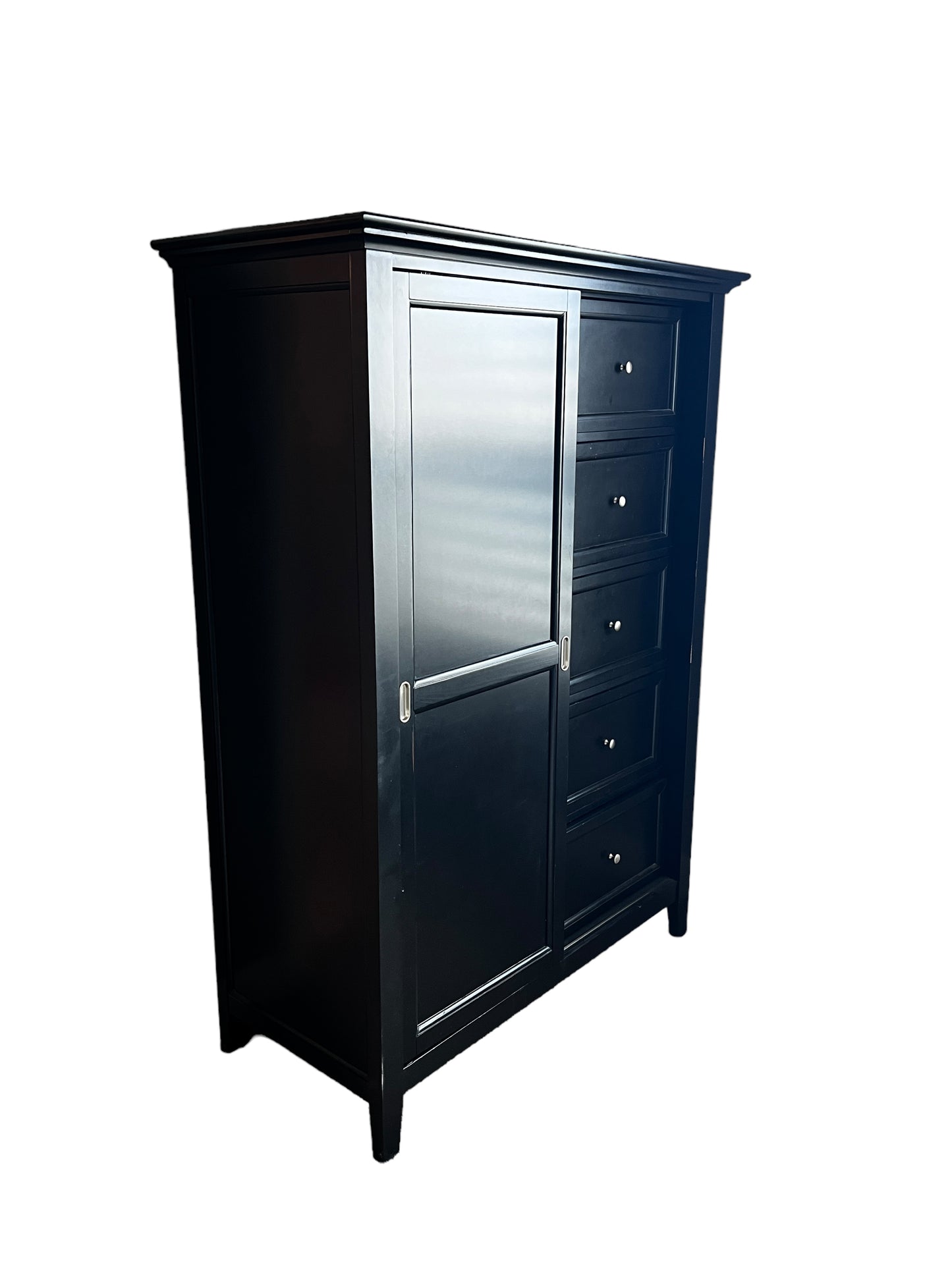 Black Bedroom 5 Drawer Sliding Storage Closet Dresser Armoire Cabinet VV261-8