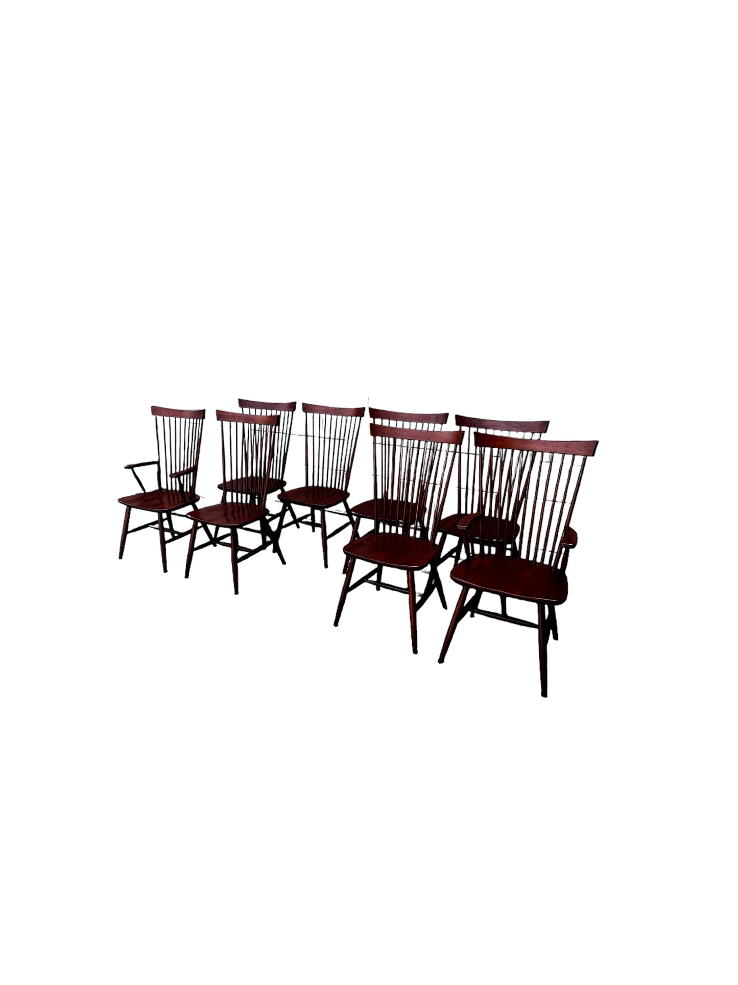 8 Tom Seely Shaker High Back Style Oak Wood Dining Chairs VV261-1