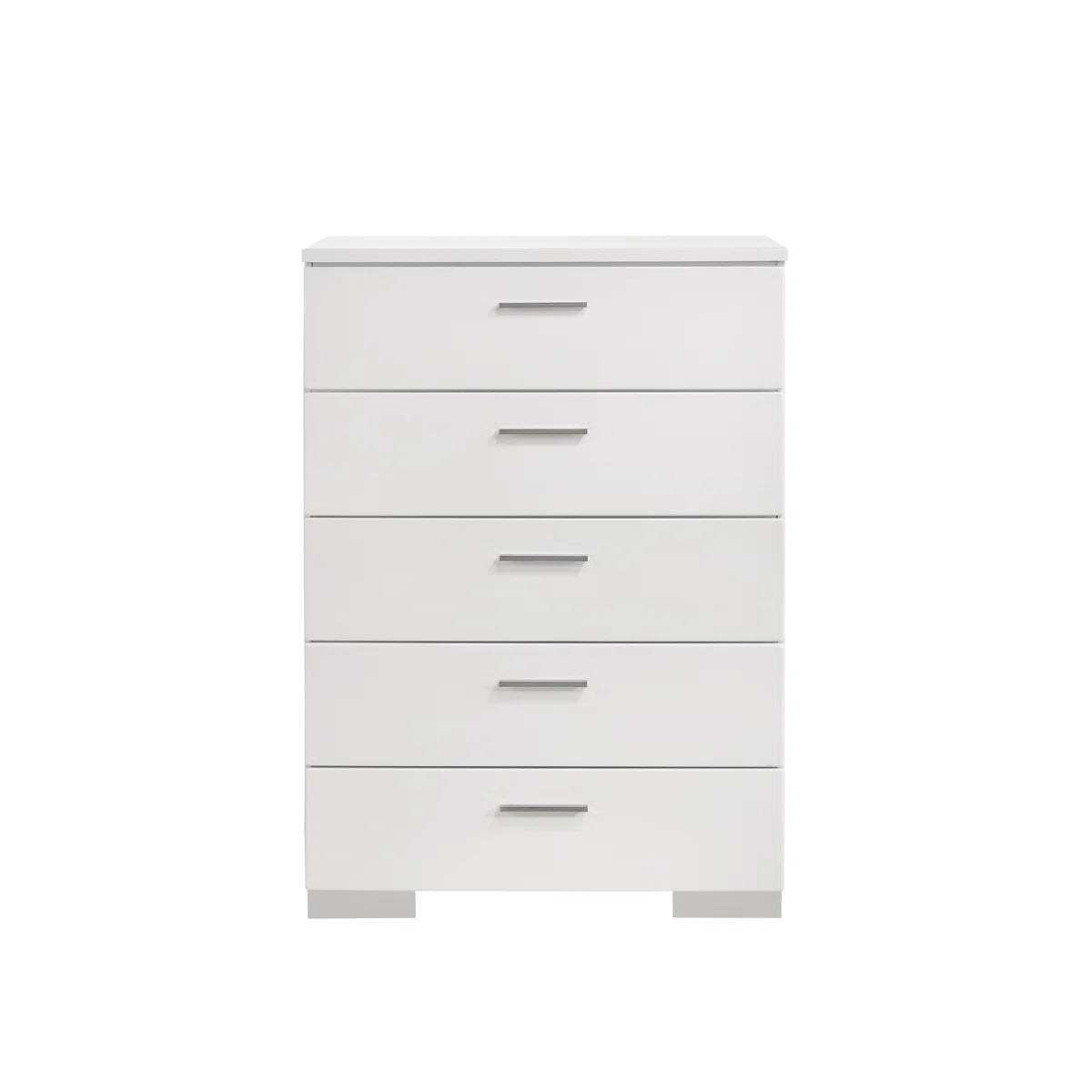 Oren Ellis Porreca 5 Drawer White Chest Dresser FFE-1156