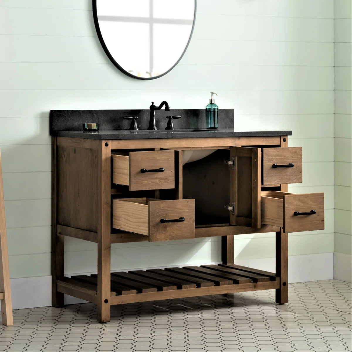 FreshSa 4 Drawer plus Cabinet Single Vanity FFE-1238