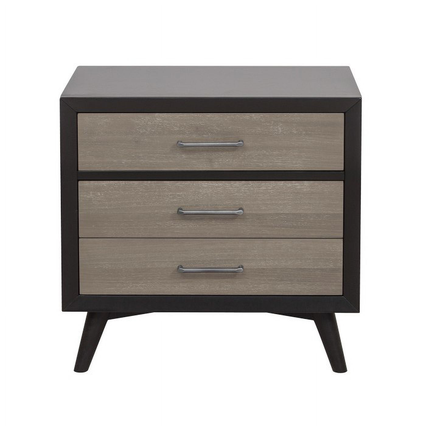 Raku Collection Danish Mid-Century Modern Nightstand w Two-Tone Finish FFE258-39