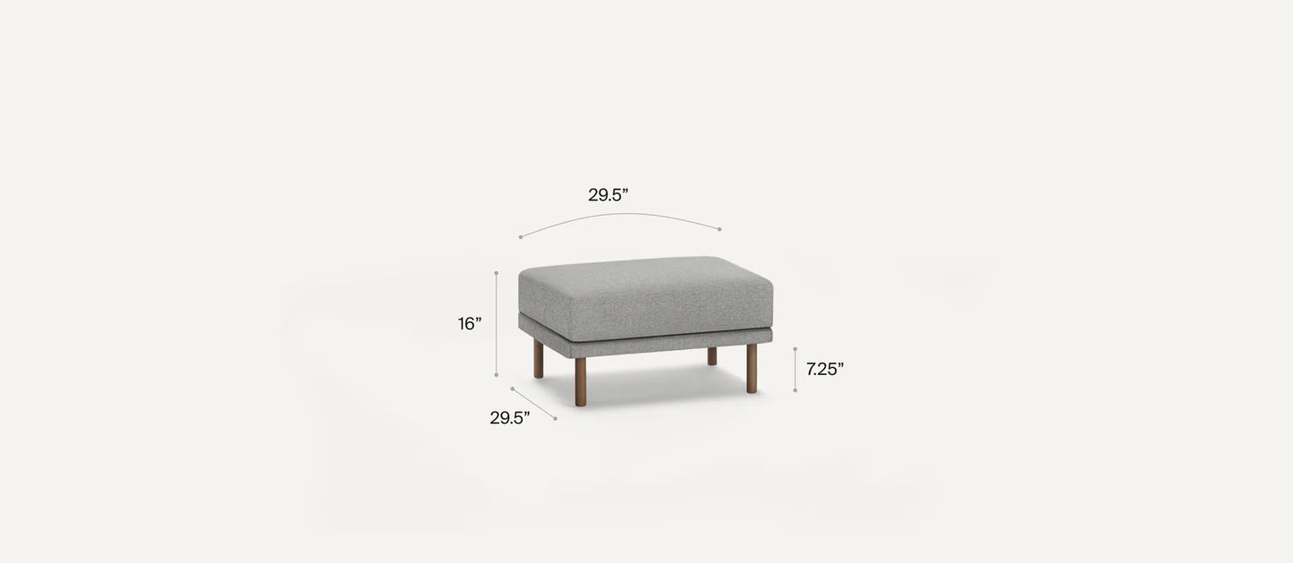 Burrow Range Plus Ottoman, Stone Gray, Oak Legs FFE-1376
