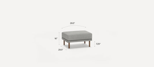 Burrow Range Plus Ottoman, Stone Gray, Oak Legs FFE-1376