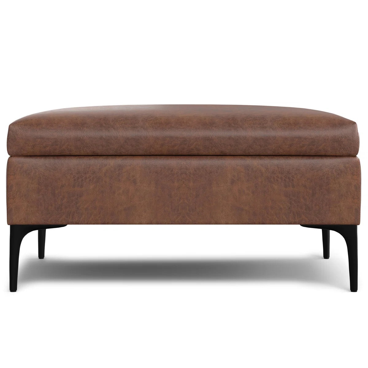 Rebecca 36" Coffee Table/Storage Ottoman in Brown Vegan Leather FFW-646